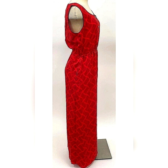NWT TOMMY HILFIGURE Red Sleeveless Maxi Dress MED - Picture 4 of 12